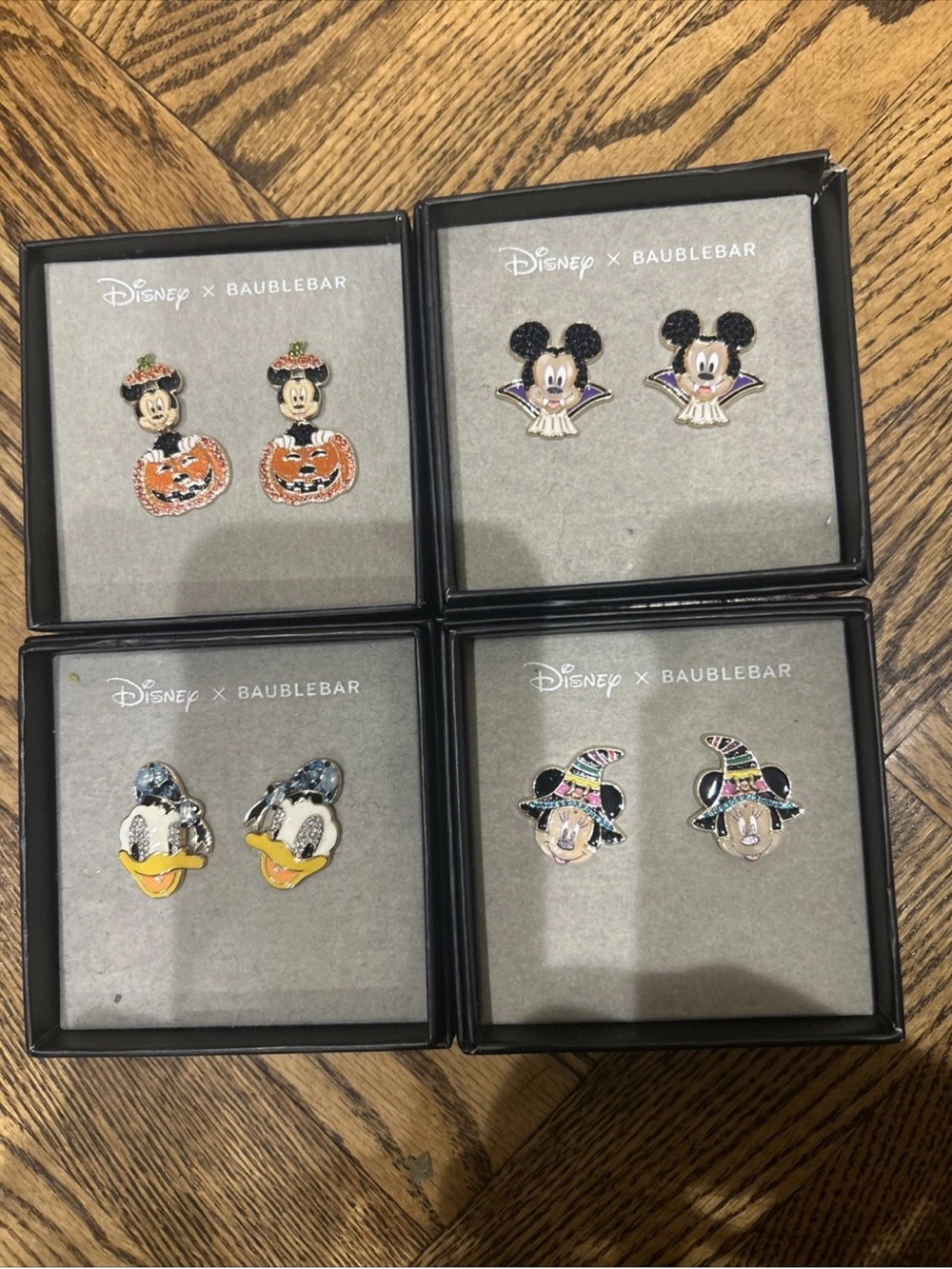 Lot of 4 NEW Disney Baublebar Halloween Pumpkin / Vampire Mickey Earrings & More